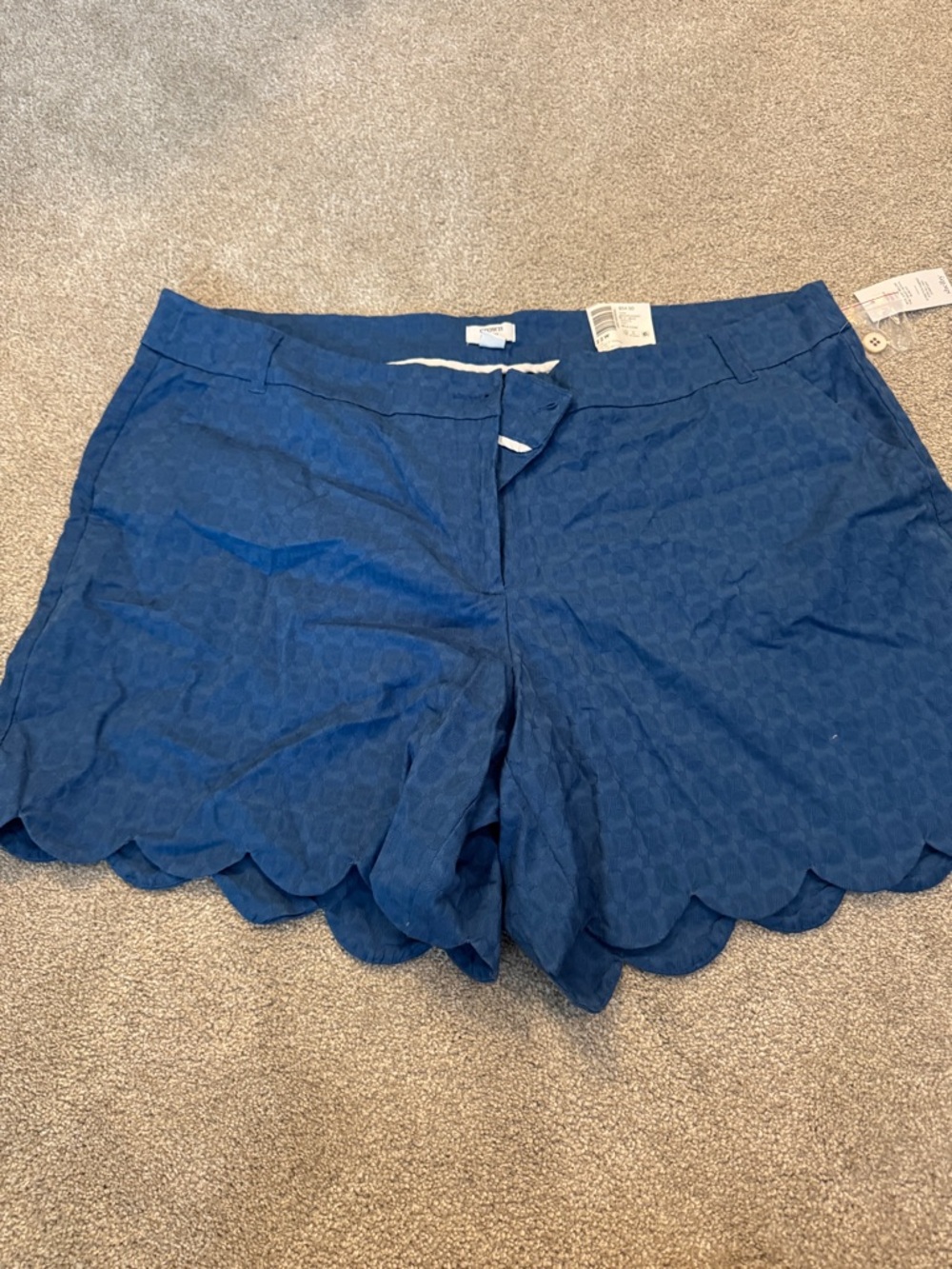 crown & ivy Navy Scalloped Hem Women's Shorts
